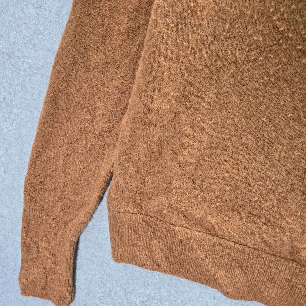 Madewell Women‎ Sweater Medium Brown Faux Wrap Merino Wool Alpaca Blend Pullover